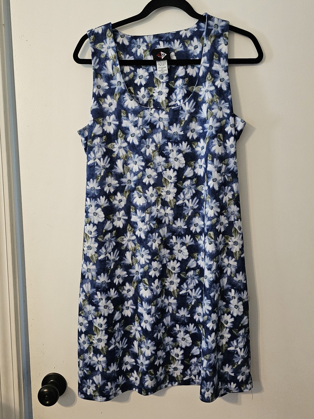 Vintage Late 1990's No Boundaries Daisy Floral Midi Sleeveless Dress Size Large